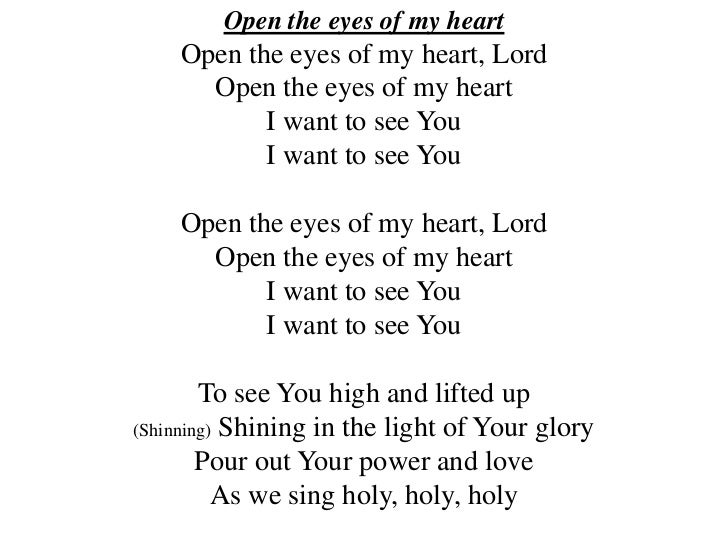 Open The Eyes Of My Heart